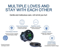 Chargeur USB rapide multi-ports pour voiture avec affichage LED de type C QC3.0, protection contre l'inversion de polarité