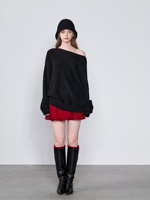 Pull en cachemire pur à 100 %, anti-rides, respirant, pour femme, col rond oversize, tricoté, chaud et doux pour l'hiver