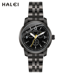 นาฬิกาควอตซ์ HALEI สแตนเลสแท้ ใหม่แกะกล่อง หน้าปัดอนาล็อก โครโนกราฟ ไทม์มิเตอร์ เรืองแสง แสดงวันที่ เครื่องญี่ปุ่น พร้อมส่งแบบดรอปชิปปิ้ง - Product Image 2