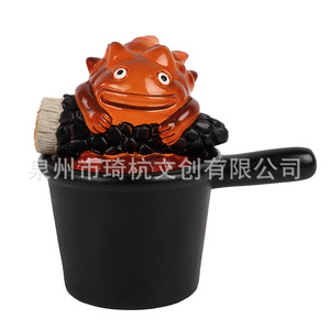 Calcifer <b>Night</b> <b>Light</b> Resin Craft Desktop Ornament <b>Led</b> Warm White <b>Light</b> Tap Control Battery Powered - Product Image 5