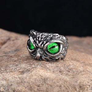 패션 쥬얼리 도매 남성용 스테인리스 스틸 주조 올빼미 반지 쥬얼리 - Product Image 6