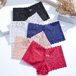 Cómodas bragas de algodón de talle bajo, tejidas, con encaje sexy, estilo <span class=keywords><strong>hipster</strong></span>, para mujer, al por mayor - Product Image 1