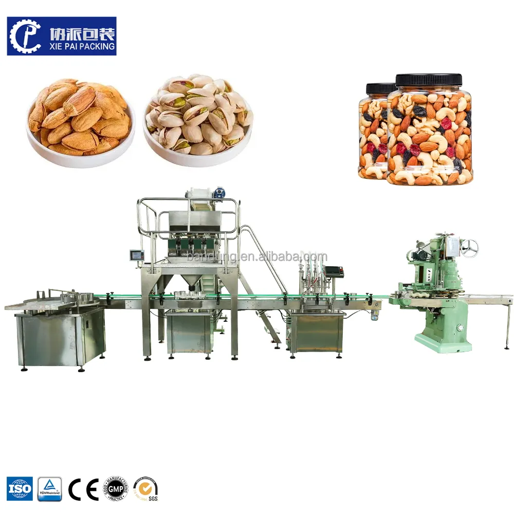 Automatic Pistachios Cashews Nuts Bottle Packing Granules Filling Machine Peanut Jar Weighing And Filling Machine