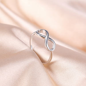 Somen แหวนเงินแท้925สำหรับผู้หญิง,แหวนเพชรรูปอินฟินิตี้สีโรสโกลด์งานหมั้นนิรันดร์แหวนแต่งงานเครื่องประดับแฟชั่นของขวัญคำมั่นสัญญา - Product Image 2