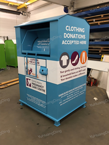 حاوية تخزين مستطيلة من الفولاذ المجلفن قابلة للضغط لإعادة تدوير الملابس المستعملة - صديقة للبيئة - Product Image 3