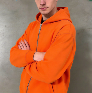 Men's Trendy <strong>Bright</strong> Orange Zipper Hooded Colorful <strong>Star</strong> Lightning Print Casual Daily Streetwear Stylish <strong>Fashionable</strong> Hoodies - Product Image 4