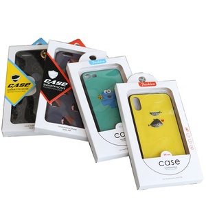 Custom package paper boxes mobile phone case packaging box with PVC window