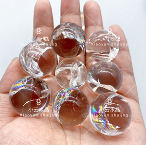 Sphère <span class=keywords><strong>de</strong></span> <span class=keywords><strong>cristal</strong></span> <span class=keywords><strong>de</strong></span> quartz clair naturel avec rutile, boule <span class=keywords><strong>de</strong></span> <span class=keywords><strong>cristal</strong></span> arc-en-ciel, décoration d'intérieur à <span class=keywords><strong>sept</strong></span> étoiles - Product Image 2