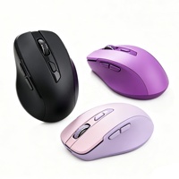 Mouse Nirkabel Ringan 2.4G & Mode Ganda, Dapat Diisi Ulang, DPI Dapat Disesuaikan, Multi Warna, Senyap untuk Notebook dan Desktop