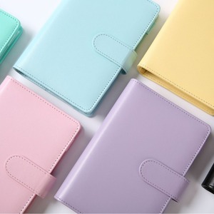 A5 6 kim loại da máy tính xách tay Vòng sáu lỗ PU A6 Vòng Da Chất kết dính với chủ thẻ cho ngân sách tiết kiệm chất kết dính cá nhân - Product Image 3