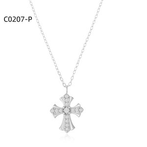 Collar con Colgante de Cruz Amy Amy, Chapado en Rodio, con Circonita Cúbica, Joyería de Moda para Mujer, para Uso Diario, Regalo - Product Image 1