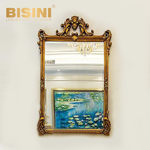 <span class=keywords><strong>Grand</strong></span> <span class=keywords><strong>miroir</strong></span> rectangulaire en résine, cadre <span class=keywords><strong>doré</strong></span> victorien, fait main, <span class=keywords><strong>miroir</strong></span> mural vintage européen pour entrée et salle de bain - Product Image 1