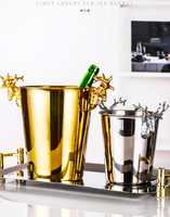 Seau à glace en acier inoxydable, léger et créatif, pour glace au vin rouge, champagne, KTV, seau à champagne, de bière, de bar