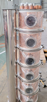 Colonne de distillation en cuivre de 10 et 12 pouces avec jauge de niveau et bouchon à bulle pour tour de distillation d'alcool
