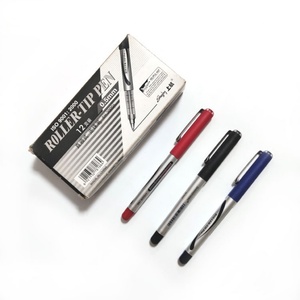 Custom Roller Ballpen School Quick Dry Neutral <b>Pen</b> Straight Liquid Red Black Blue 0.5mm Nontoxic Eco-friendly Plastic Material - Product Image 1