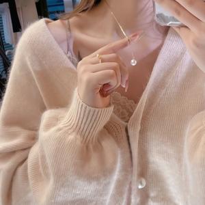 Collier rond en perles d'eau douce de 7-8 mm avec pendentif gourde miniature en or 14 carats de luxe Zhuji, chaîne de cou polyvalente et exquise - Product Image 2