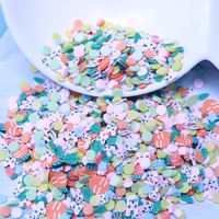 Tranches d'œufs de Pâques colorées en forme de lapin en argile polymère, paillettes pour l'artisanat, accessoires de remplissage de slime DIY, décoration d'art des ongles