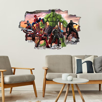 Papier peint mural Marvel Avengers Super-héros, impression personnalisée Black Panther Thor Captain America, décoration murale pour chambre de garçons, salle de jeux