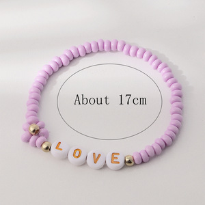 Bracelet en perles faites à la main en verre acrylique plaqué or pour femme, motif fleur fraîche simple, cadeau d'amitié – Usine de Yiwu - Product Image 2
