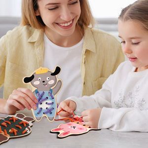 Juegos para Niños que Desarrollan la Imaginación, Educación Infantil, Tarjetas de Costura con Animales - Product Image 3
