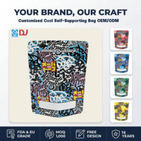 Sachets Doypack Mylar 3.5 personnalisés en gros, motif camouflage graffiti, anti-odeur, pour aliments pour animaux de compagnie et bonbons gélifiés aux fruits