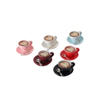 Miniature de maison de poupée XR : Assiette à pain et gâteau en résine, mini-jouet, ornement de simulation alimentaire, modèle de jeu, accessoires tasses à café et cuillères