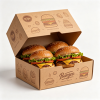 Boîte à hamburger en papier de qualité pour l'emballage avec impression de logo personnalisé