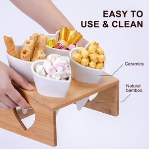 Conos Individuales de Cerámica en Forma de Corazón, Plato de Cerámica <span class=keywords><strong>Blanco</strong></span> para Servir Bocadillos, Frutos Secos, Estación de Aperitivos de Cerámica en Forma de Corazón - Product Image 3