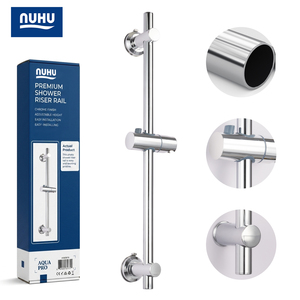 Support de <span class=keywords><strong>douche</strong></span> mural moderne réglable en hauteur/<span class=keywords><strong>angle</strong></span> en acier inoxydable chromé avec barre coulissante pour salle de bain, avec emballage - Product Image 1
