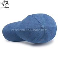 Gorra de Béisbol Unisex de Mezclilla con Visera Corta, Tejido Transpirable e Impermeable, Bordado 3D, Hebilla Dorada de Cobre - Excelente