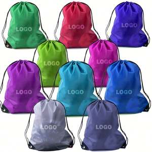 Sac à dos Desent à cordon de serrage Cinch Gym avec logo personnalisé Sac à dos en polyester recyclé pour le rangement des voyages et des sports Sac à dos à cordon en polyester - Product Image 1