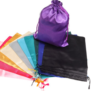 Lot de 12 sacs en satin, 25*35 cm, grands sacs de rangement noirs et roses en soie douce pour perruques, outils d'emballage et accessoires pour perruques - Product Image 4