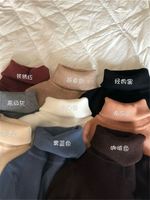 Pulls pour femmes K102 à col haut, couleur unie, coupe slim, pull en tricot chaud pour femmes