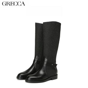 <span class=keywords><strong>Botas</strong></span> Casuales de Cuero Genuino Impermeables para Mujer, Estilo Evergreen, de Alta Calidad, Negras, de Tacón Bajo, para Todas las Temporadas, Nuevo Estilo - Product Image 6