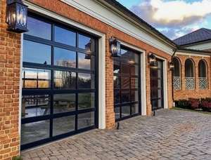 <span class=keywords><strong>Porte</strong></span> <span class=keywords><strong>de</strong></span> <span class=keywords><strong>garage</strong></span> en verre dépoli coulissante simple <span class=keywords><strong>sectionnelle</strong></span> transparente - Product Image 3