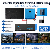 Système de stockage solaire 5kW 48V extensible jusqu'à 122kWh, LFP 6000 cycles avec bus CAN pour les flottes, les camping-cars et les entreprises de location