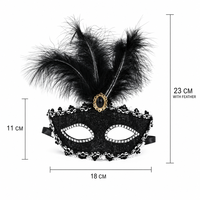Masque de Soirée en Plumes, Dentelle et Strass Léger pour Carnaval, Mardi Gras, Fête Costumée, Cadeau, OEM