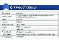 Cable de encendedor de cigarrillos, enchufe eléctrico de uno a dos para coche, Cable de alimentación, Cable de extensión para encendedor de cigarrillos