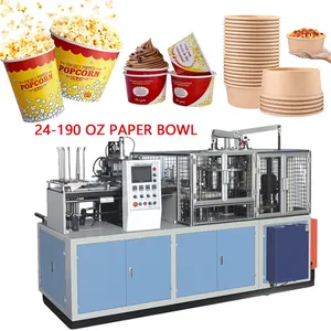 Automatic High Speed Paper Soup Bowl Forming Machine Stable Running Big Brown Kraf Take Away Recycled Salad Paper Bowl Machine