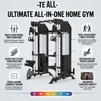 Máquina Multifuncional de Entrenamiento Funcional con Cables Cruzados, Máquina Smith Todo en Uno para el Hogar y Uso Comercial para Entrenamiento de Fuerza de Cuerpo Completo