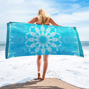 Venta al por mayor de toallas de playa de microfibra personalizadas de secado rápido y desechables impresas con diseño de playa de arena libre - Product Image 4