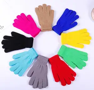 OEM knit magic gloves for adult factory price cheap knit gloves custom orange magic gloves