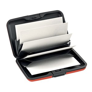 Tarjetero Minimalista de Aluminio Rojo, Tamaño Pequeño, con Protección RFID, Cierre de Clip, Diseño Impreso, para Tarjetas de Crédito y de Identificación - Product Image 2