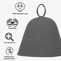 Chapeau de sauna et spa en feutre de laine mérinos 100 % pure, réutilisable, doux pour la peau, coloré, épaisseur 3 mm, pour adultes
