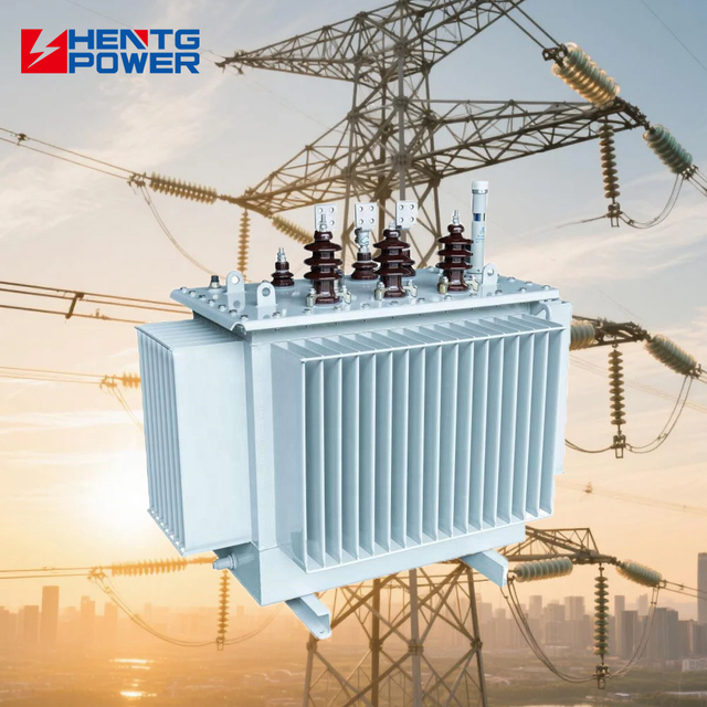 HENTG Power Medium Voltage Transformer Oil Immersed Distribution Transformer Electricity Transformer Full Cooper Trans 100kva