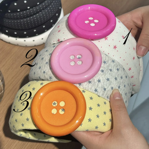 PUXIN Diadema de Pelo Estilo Coreano Hecha a Mano con Botones de Estrella, Diadema Alta Personalizada para Verano, Accesorio de Pelo Mixto - Product Image 5