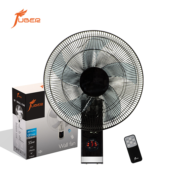 New Oscillating Plastic 5 Blades Hot Selling Wall Mount Fan Electric Fan Household 16Inch Wall Fan WIth Remote