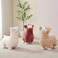 Meuble de salon moderne, tabouret/chaise en peluche créatif en forme de mouton de dessin animé, écologique, doux et robuste, pour chambre d'hôtel