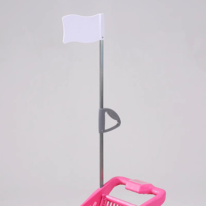 Orange Plastic Shopping <b>Trolley</b> With Mesh Basket Four-Wheel Steel Frame Movable For Kids Use - Product Image 3