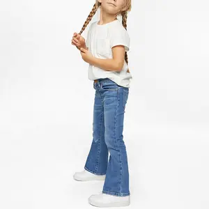 Toddler Girl Jeans OEM Custom Fashion Jeans Girls Flared Pants Toddler Bell Bottoms Children Girls Stretch Flared Jeans